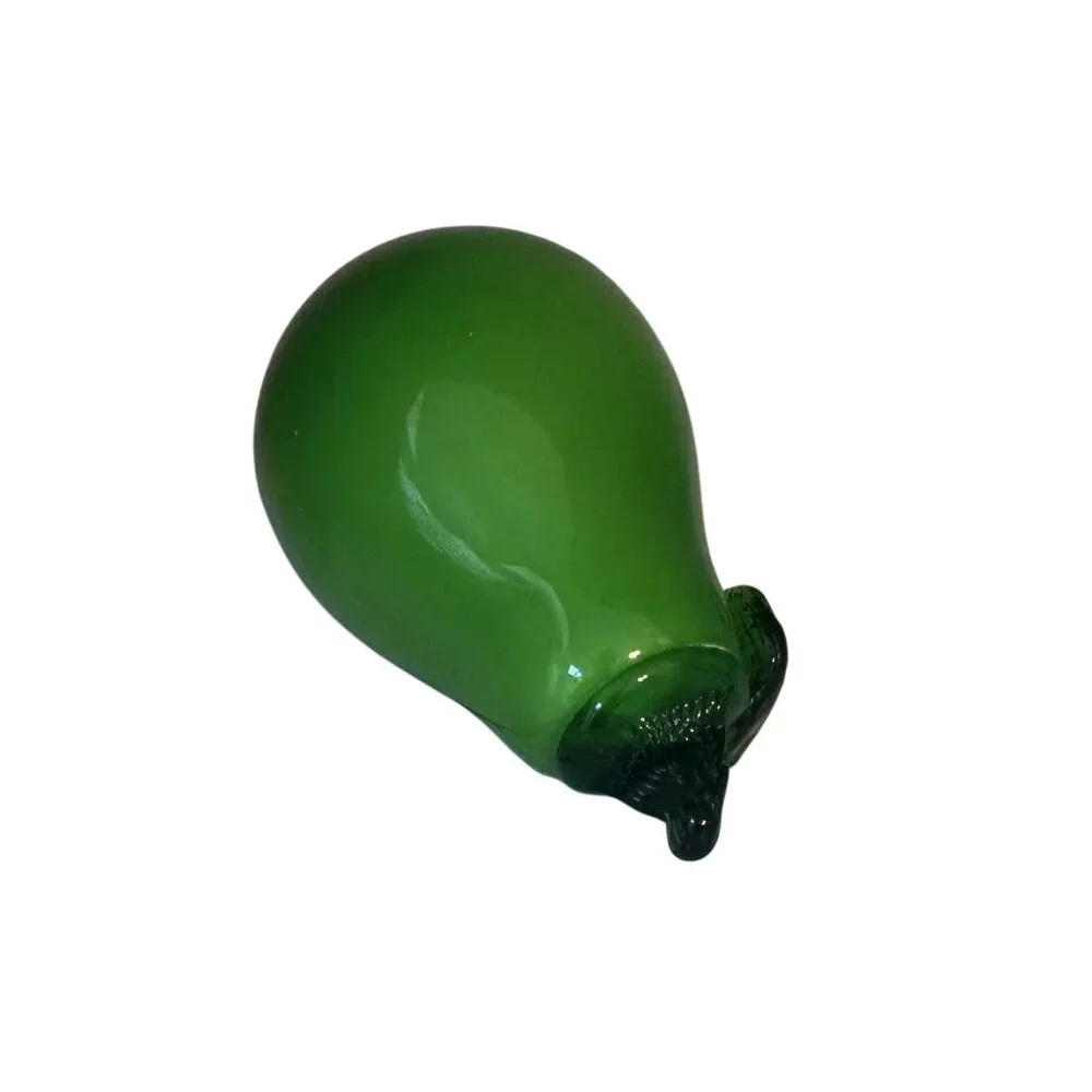 Vintage Art Glass Hand Blown Glass Green Pear 1970s Glass Art Decor - Picture 6 of 6